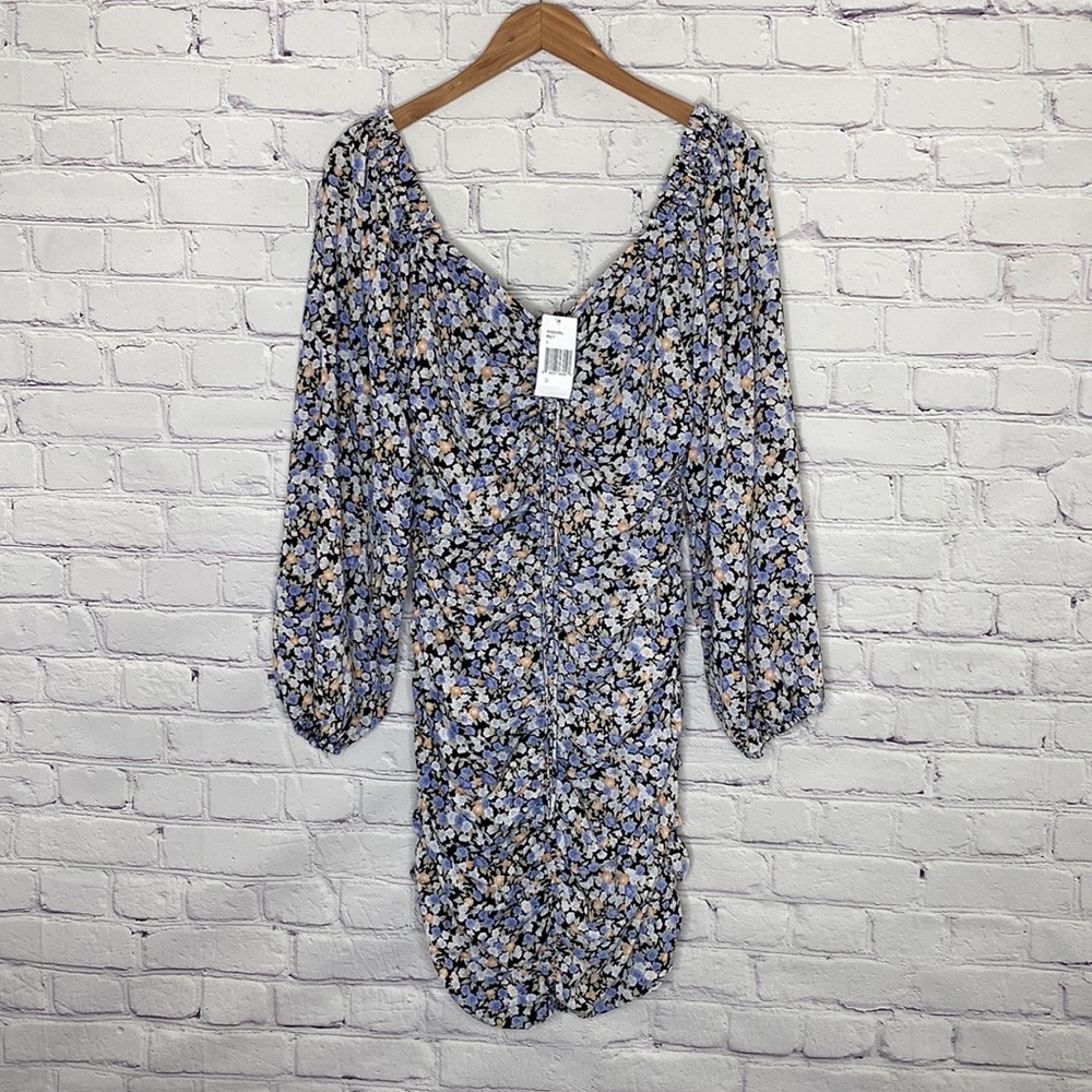 Fore Collection Floral Ruched Mini Dress - Picture 2 of 12
